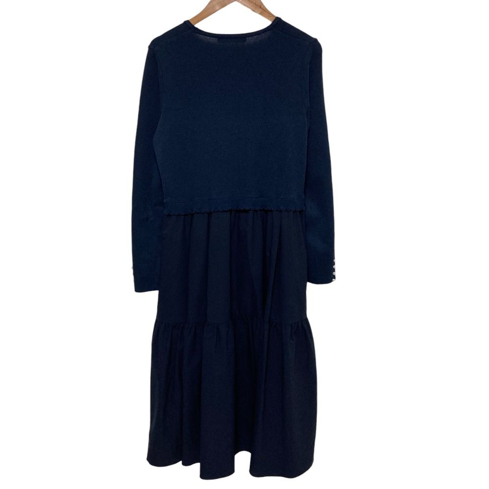 美品 jolie mignon ジョリーミニョン パール釦 長袖 ひざ丈 ドッキング