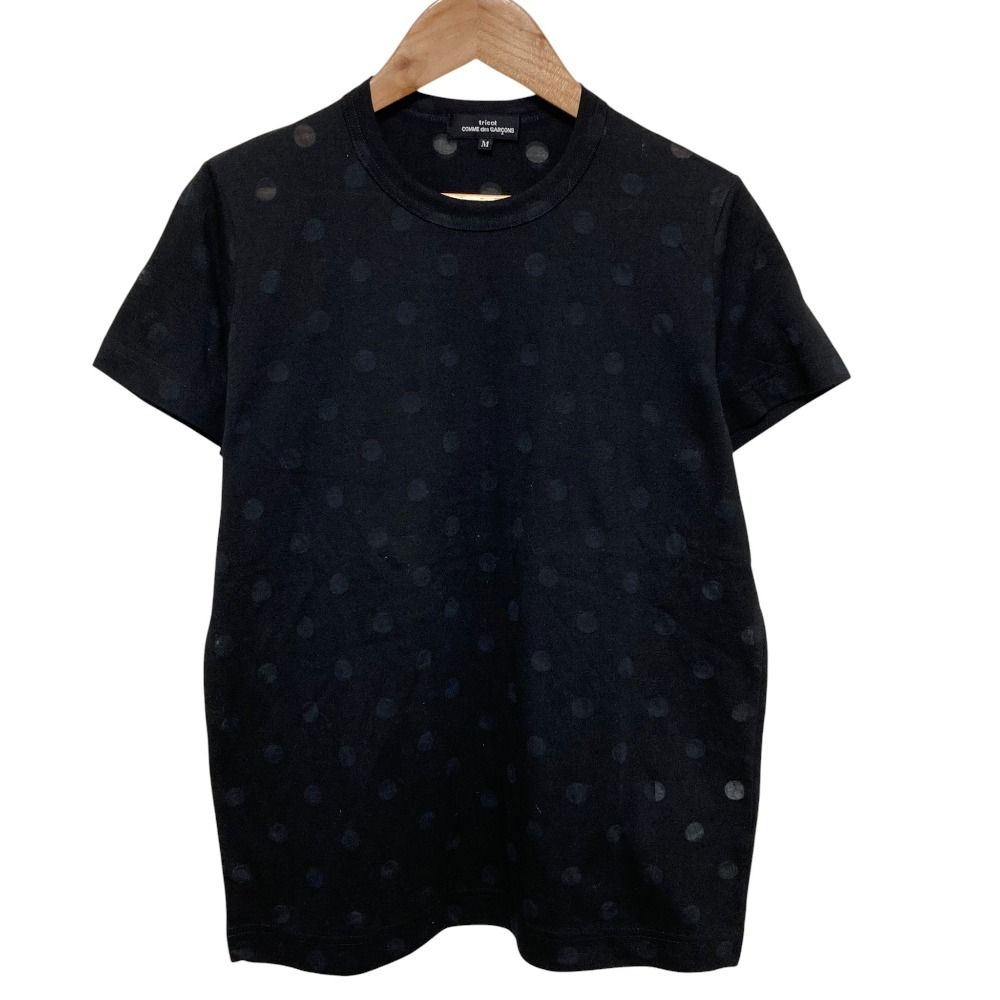 美品 tricot Comme des Garcons トリココムデギャルソン シアードット クルーネック 半袖 Tシャツ カットソー TP-T003 M ブラック レディース 古着 中古 USED 美品 tricot Comme des Garcons トリココムデギャルソン シアードット