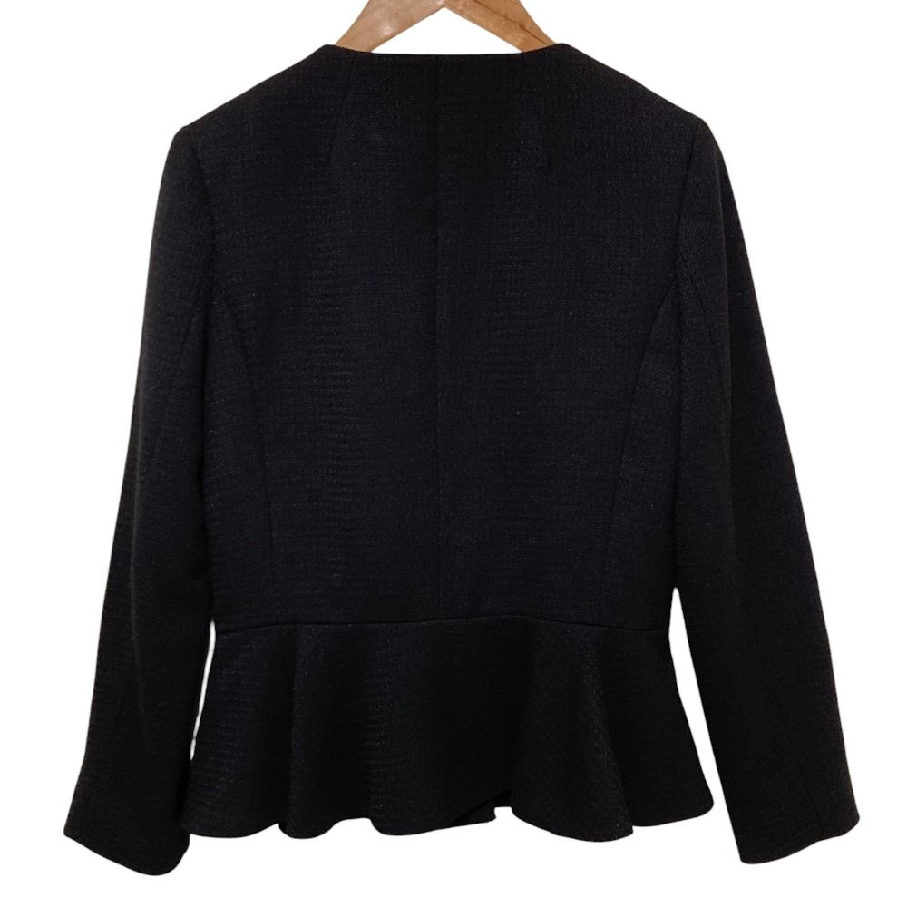 JENNNE ジェンヌ ペプラム大人ジャケット S ブラック レディース 古着