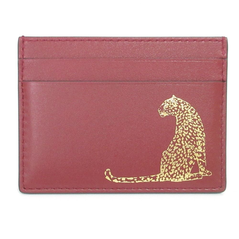 新品同様 Cartier カルティエ パンテール カードケース バーガンディー レディース 古着  USED