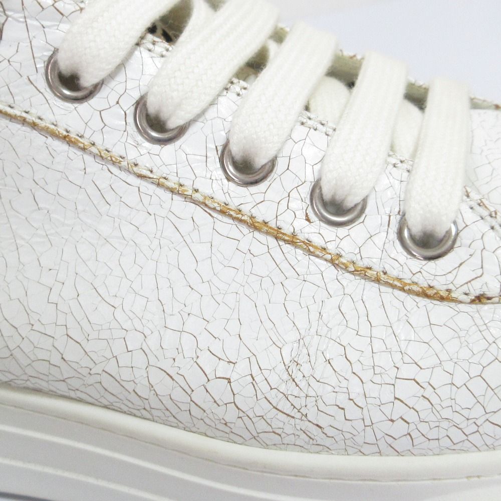 良品 miu miu ミュウミュウ クリスタル クラック加工 レザー  