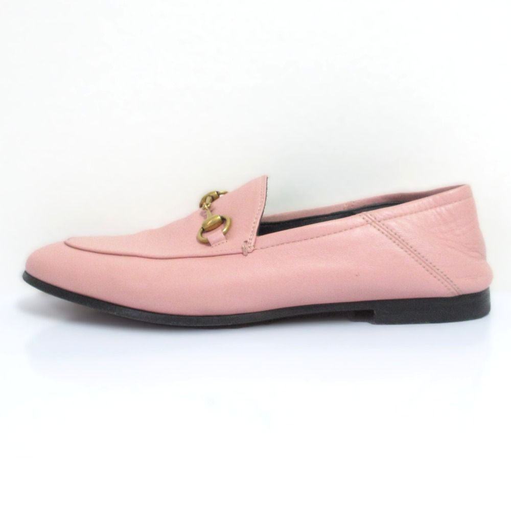 GUCCI グッチ brixton ブリクストン レザー ホースビット ローファー 414998 サイズ36.5 23.5cm相当 ピンク レディース 古着