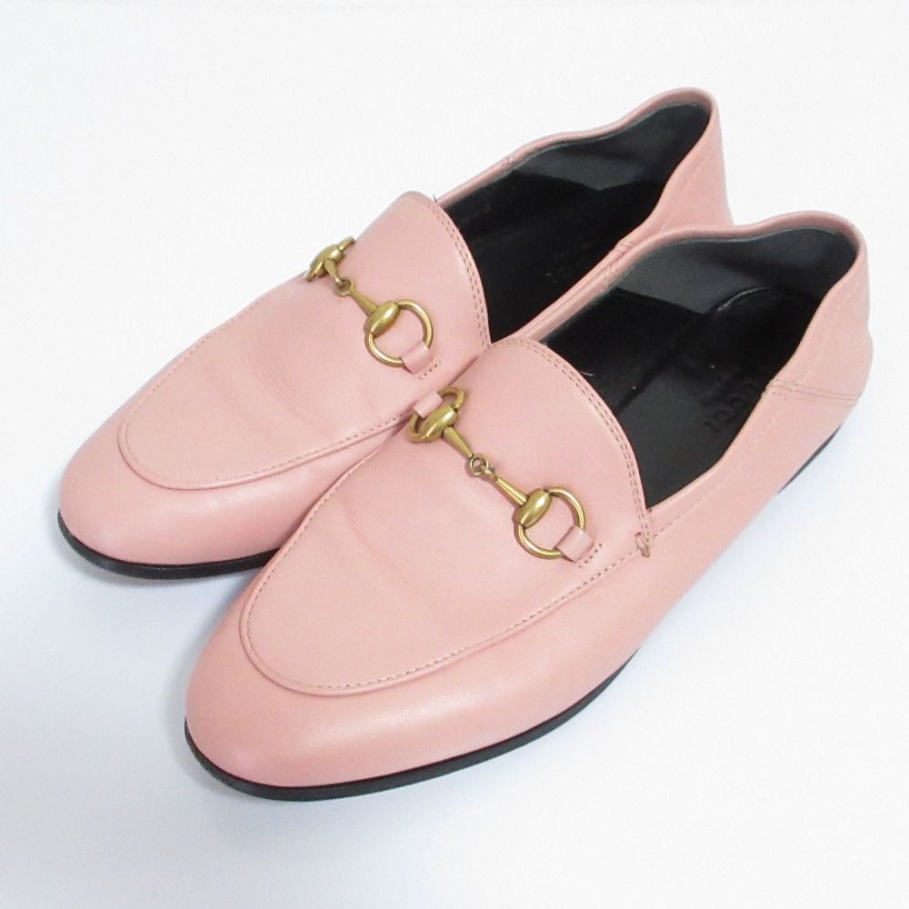GUCCI グッチ brixton ブリクストン レザー ホースビット ローファー 414998 サイズ36.5 23.5cm相当 ピンク レディース 古着