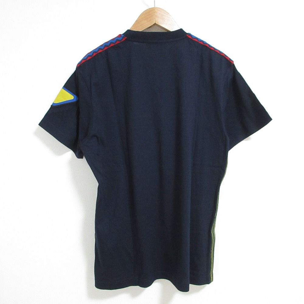 美品 PRADA プラダ サイドライン ポケットTシャツ XS ネイビー メンズ 
