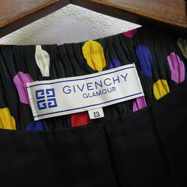 a ジバンシー Givenchy ジャケット 13号 黒 マルチ ドット シワ加工