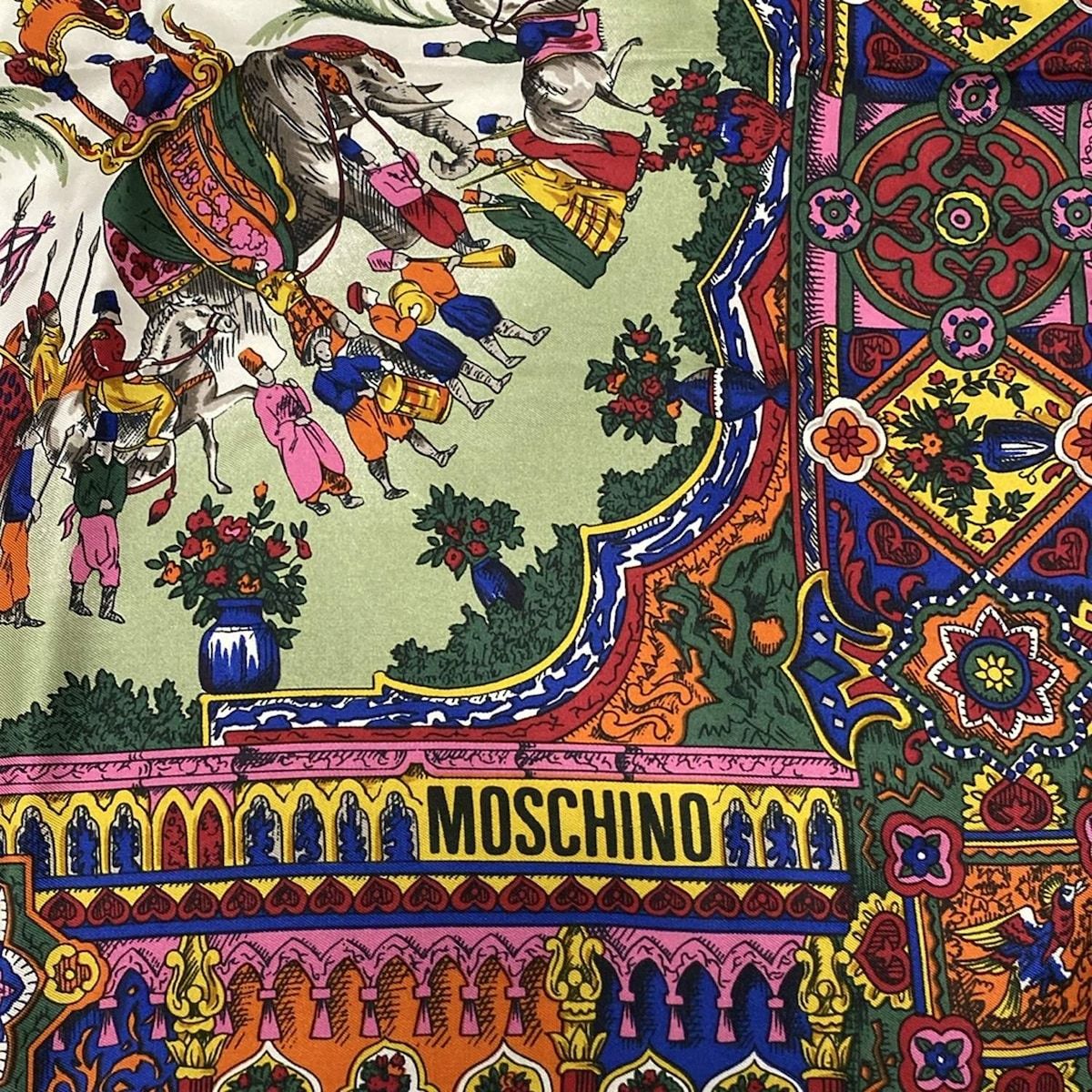 MOSCHINO(モスキーノ) スカーフ - レッド×オレンジ×マルチ - メルカリ