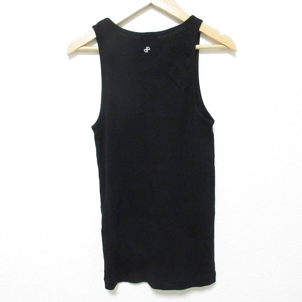 PATOU パトゥ ロゴプリント タンクトップ サイズS ブラック レディース 古着