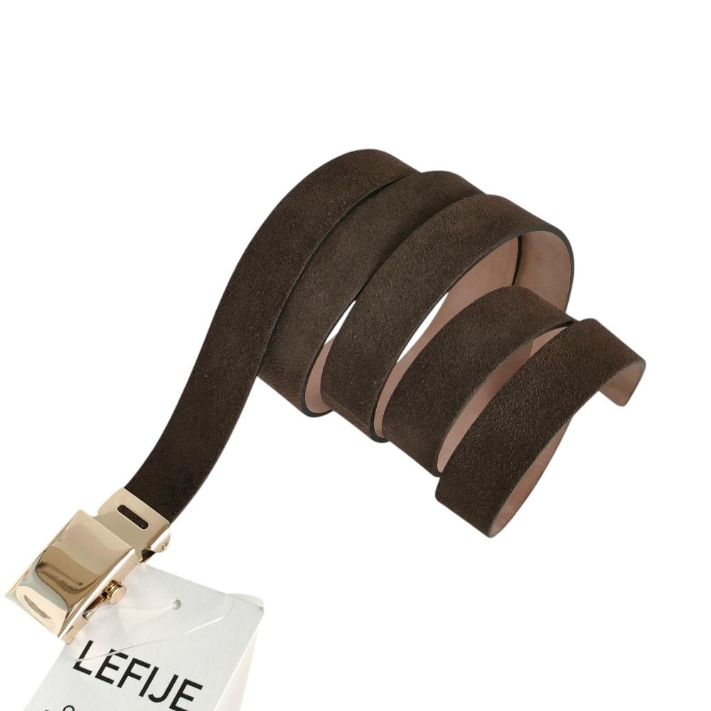 25SS LEFIJE レフィエ カウレザー スエード ガチャベルト F ブラウン レディース 古着
