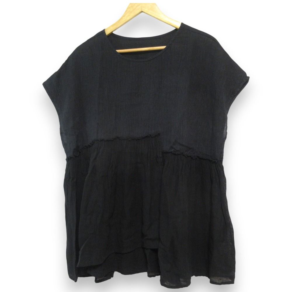 専用です。　　ラミー楊柳×リネンガーゼノースリーブブラウス。 良品 25SS nest Robe ネストローブ ラミー楊柳×リネンガーゼ