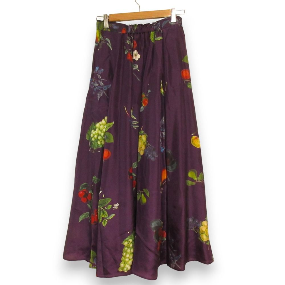 【新品未使用】 CABaN シルク HARVEST ロングスカート XS 新品】CABaN ボタニカル シルク HARVEST ロングスカート XS