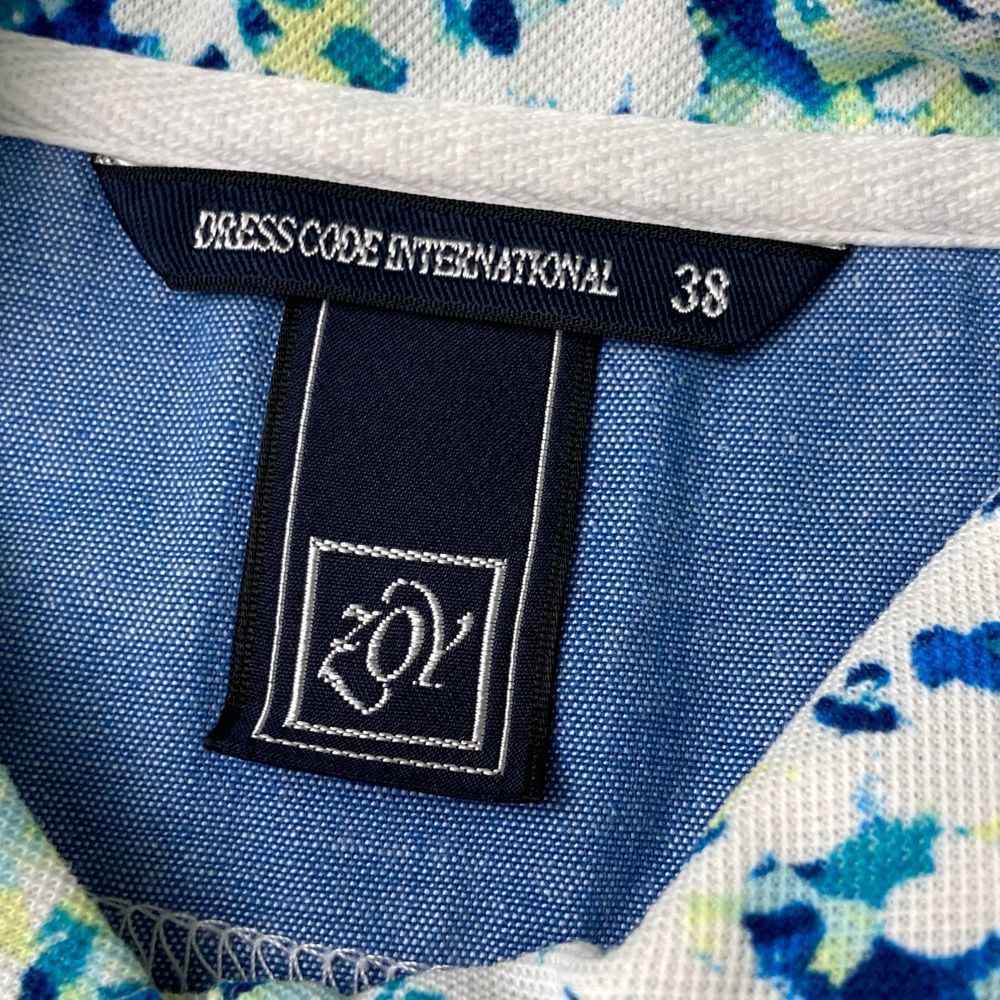 サイズ：38 ZOY ゾーイ 半袖ポロ ワンピース 花柄 ホワイト系