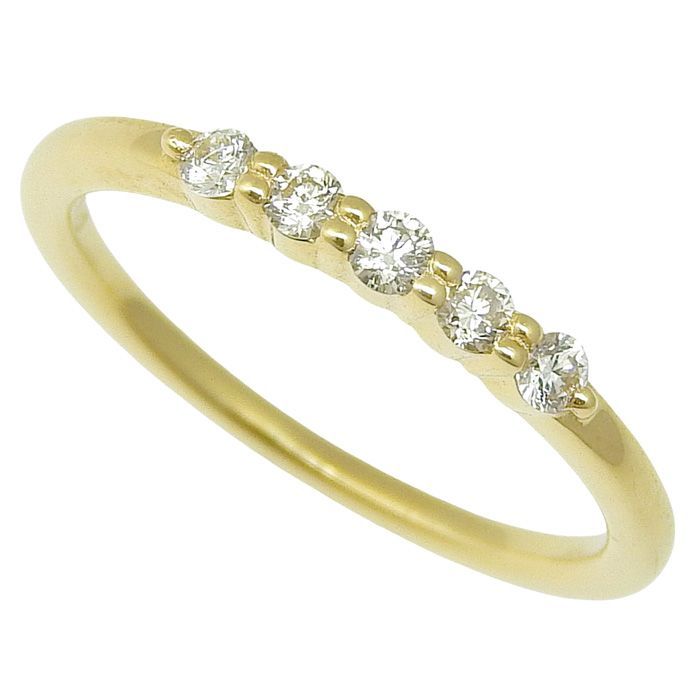 AHKAH アーカー デザイン ダイヤ リング K18YG 750 イエローゴールド