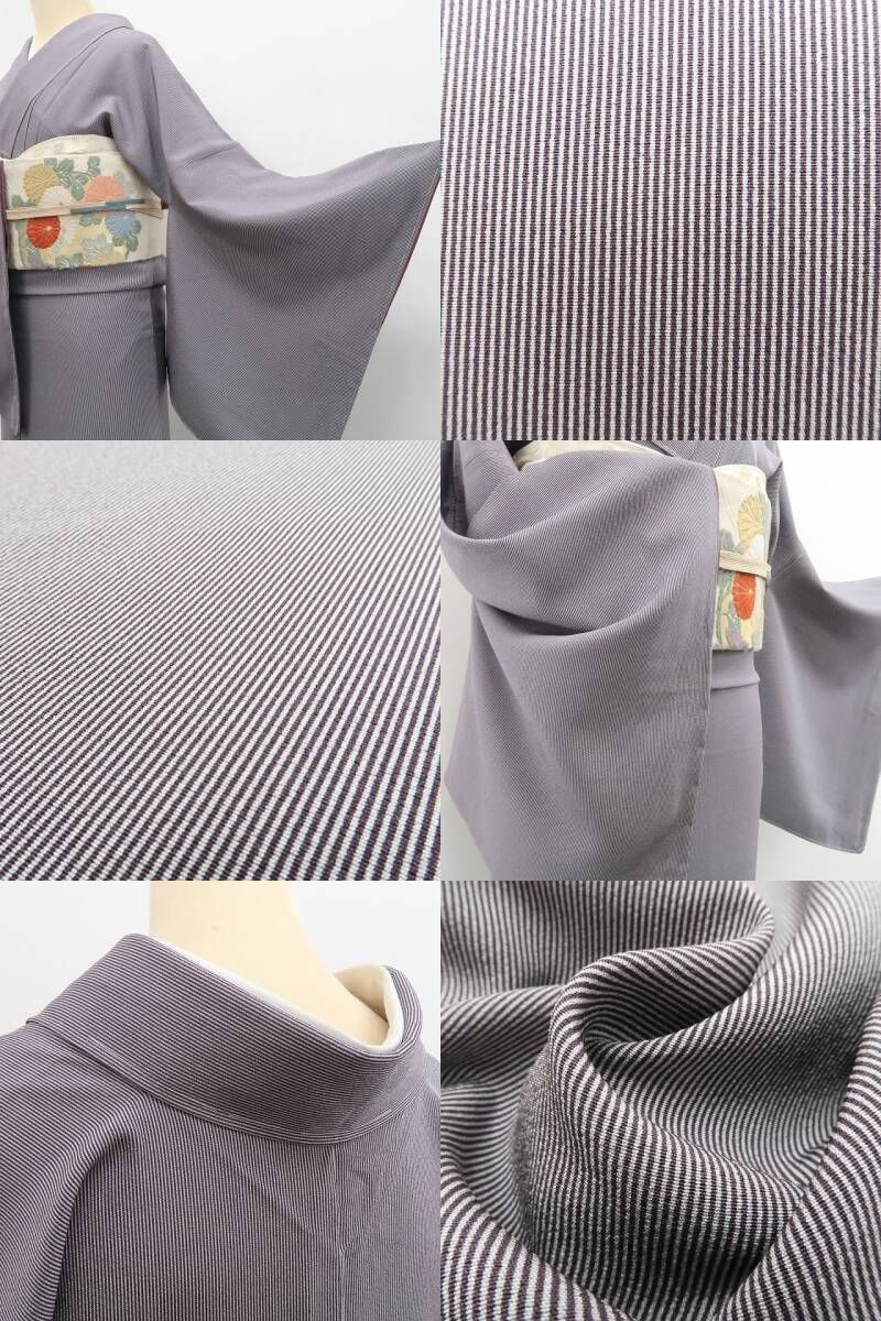 ❁tomihisa❁新品 万筋 着物 正絹 仕付け糸付”上品さと落ち着きを