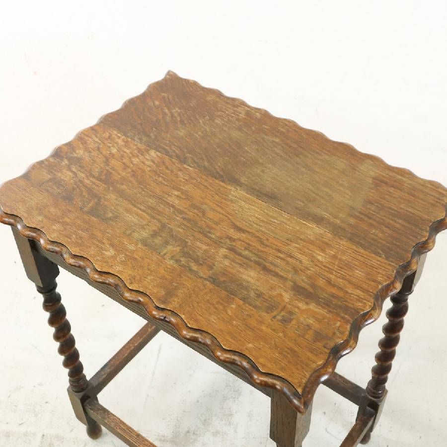 英国アンティーク オーク無垢 ツイストレッグ オケージョナルテーブル