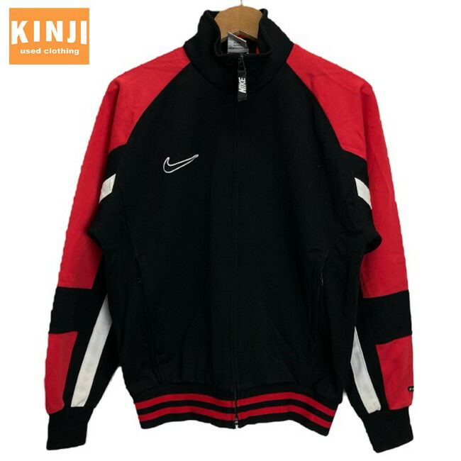 90s NIKE ナイロンジャケット ラグラン 袖ライン スウッシュ 刺繍 L 90's NIKE ナイキ 銀タグ ナイロンジャケット 青紺 L ワンポイント