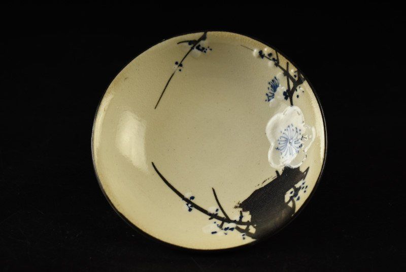 販売済み 【蔵A2782b】京焼 清水五兵衛 梅文 小皿 八客 蔵A2782b】京焼