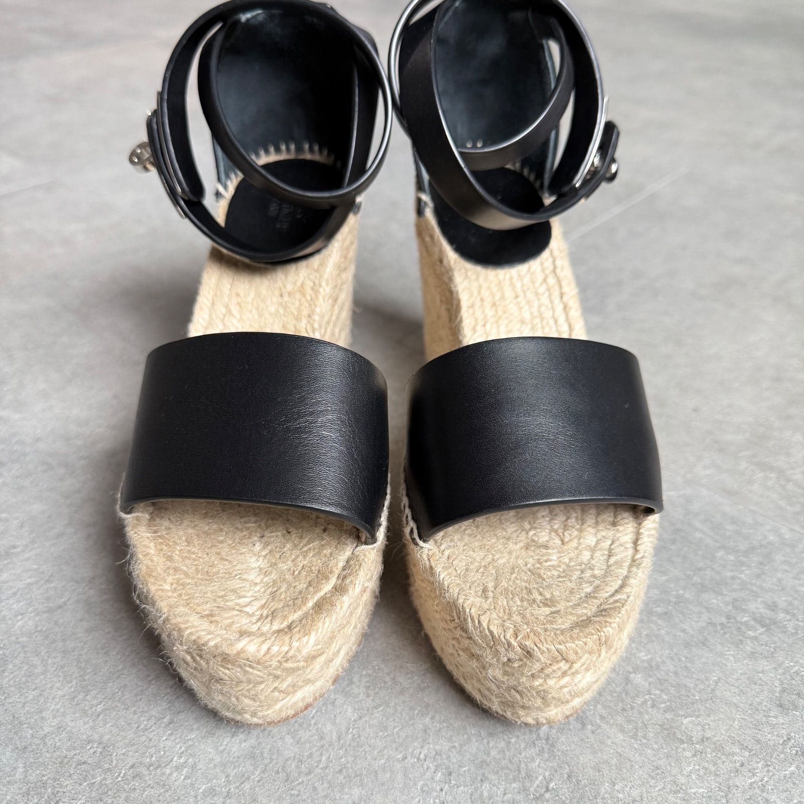 極美品 HERMES ティボリ ウェッジソール エスパドリーユ サンダル 35