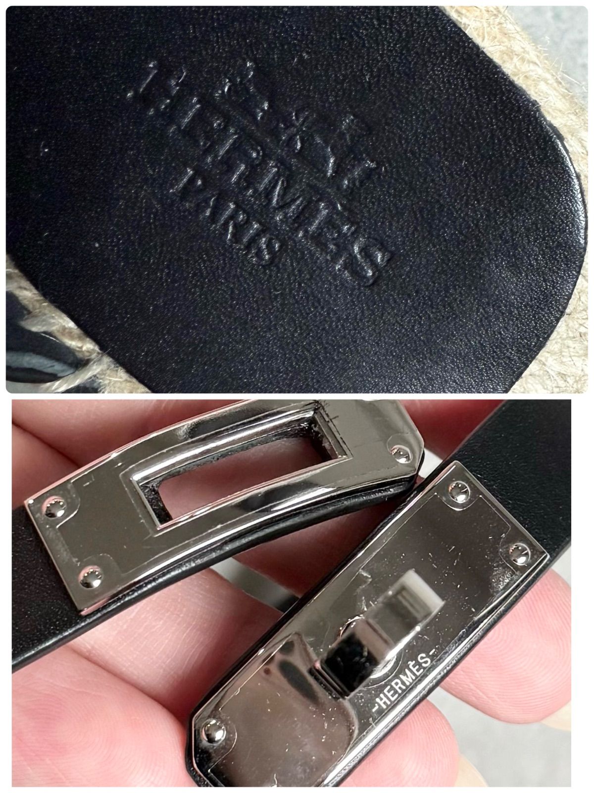 極美品 HERMES ティボリ ウェッジソール エスパドリーユ サンダル 35