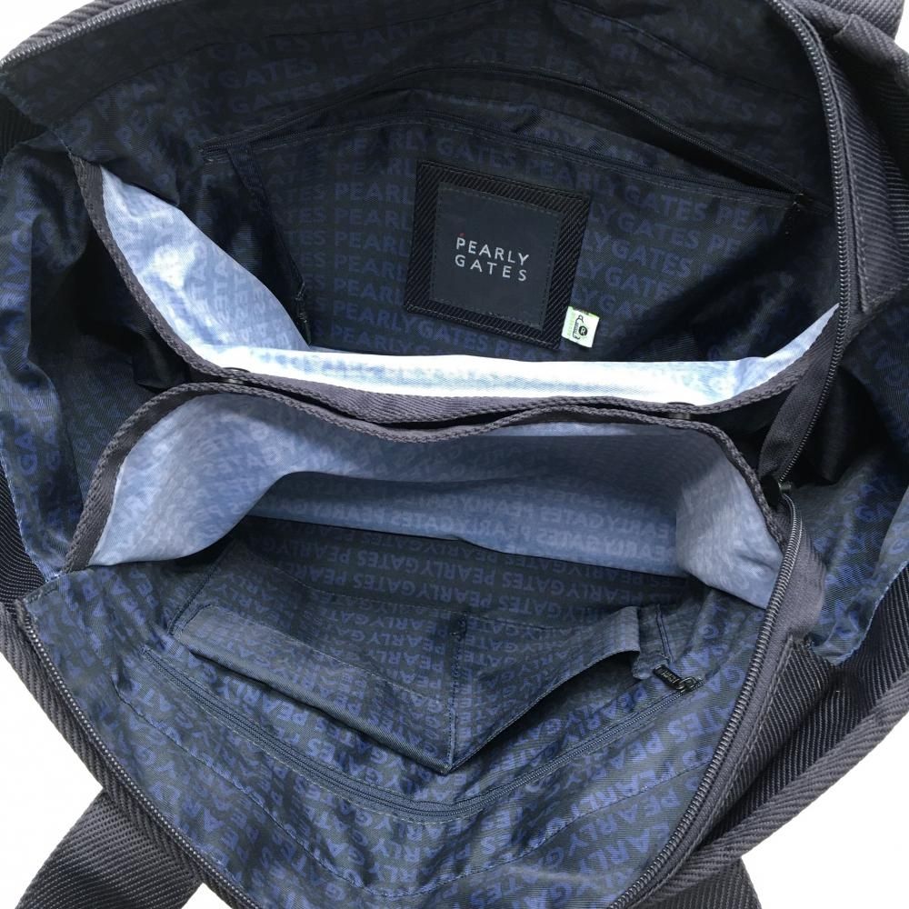 美品】パーリーゲイツ ロッカーバッグ ダークネイビー×白 持ち手ロゴ