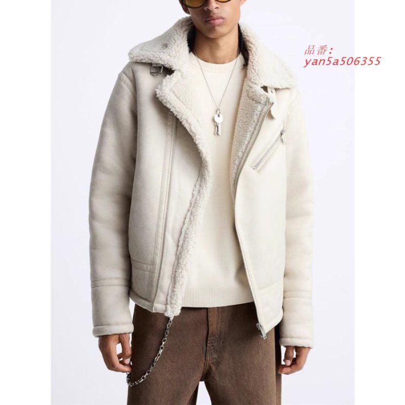 ムートンジャケット メンズ ボアジャケット ブルゾン ボア あったか アウター 冬服 無地 防寒 おしゃれ yan5a506355