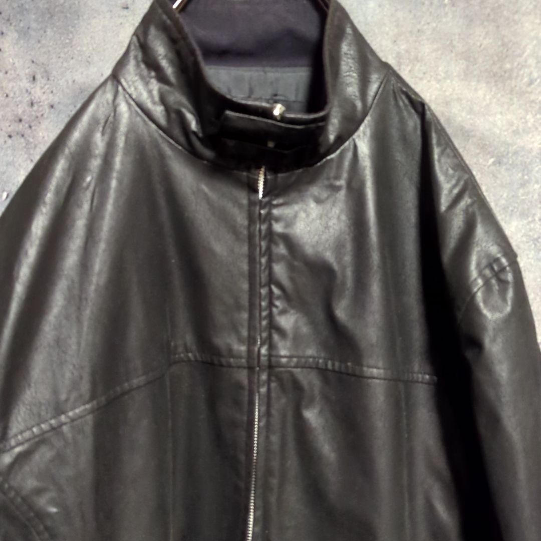 古着 ヴィンテージ スエード シングルライダースジャケット レザー ブルゾン M 美品 90s WILSONS LEATHER M.JULIAN Tバック レザー ジャケット 黒 XL