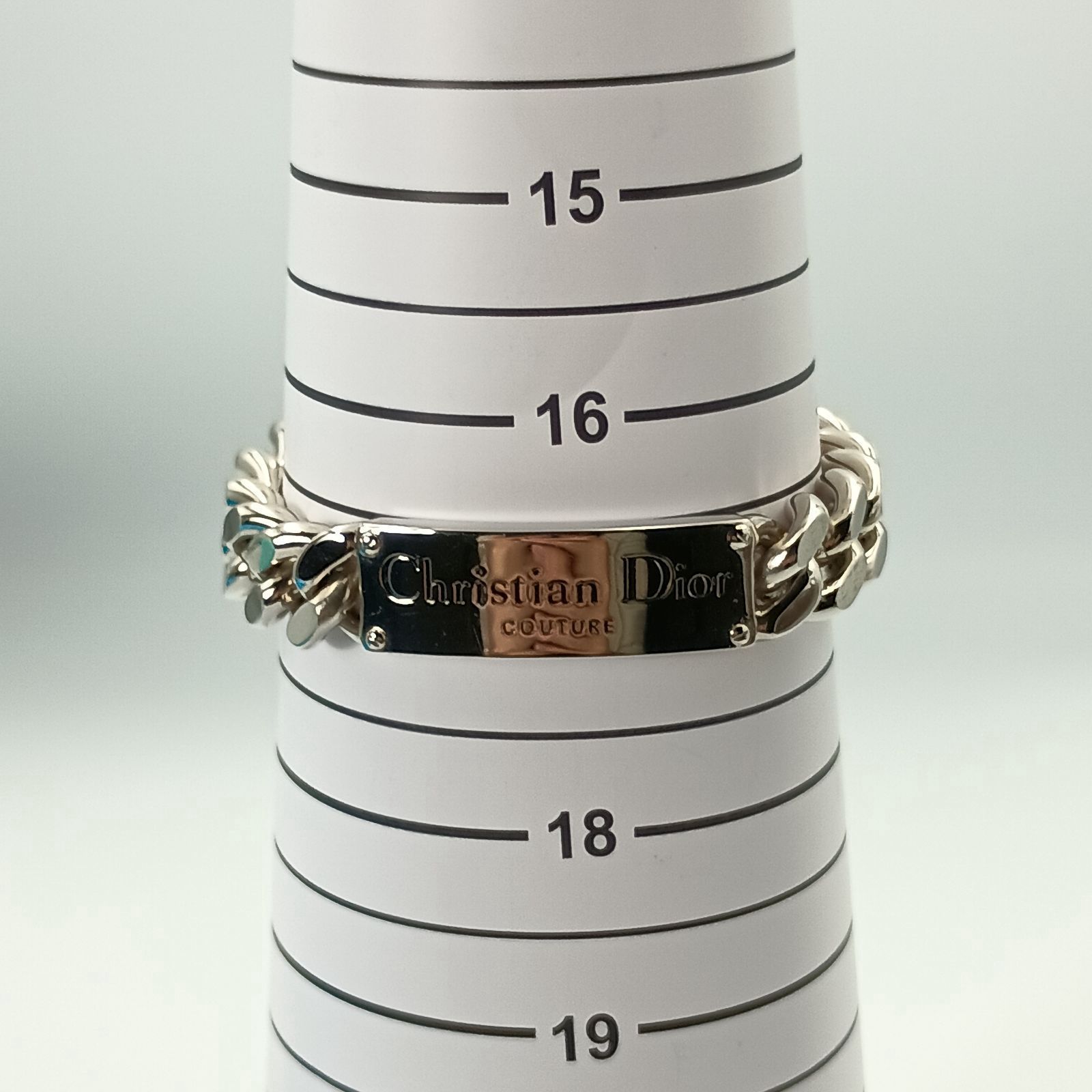 【良品】Christian Dior ロゴプレート　ブレスレット　喜平チェーン 良品】Christian Dior ロゴプレート ブレスレット 喜平チェーン