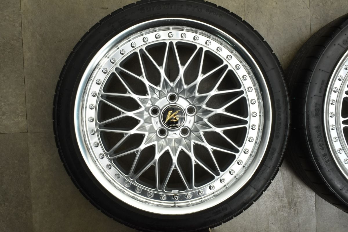 カスタム用に】WORK VS XV 18in 7.5J +40 PCD100 グリップマックス