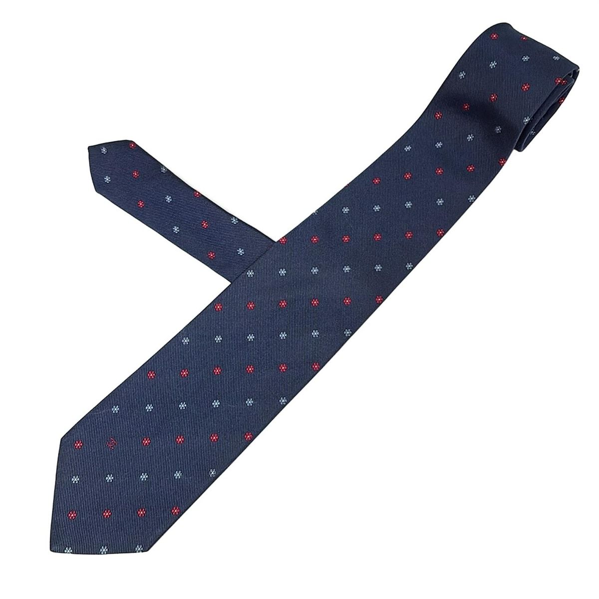 新品 タグ付き CHANEL シャネル ネクタイ 花柄 ロゴ ネイビー 豪華 imgrc0108525052.jpg