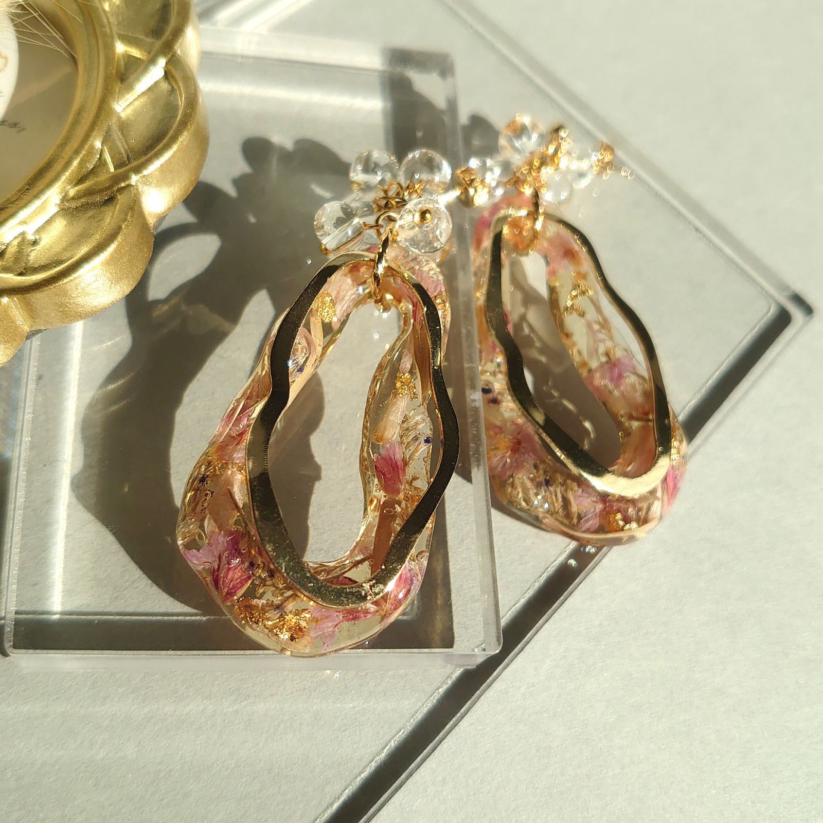 ハンドメイド ピアス イヤリング ハンドメイドアクセサリー 大ぶり 