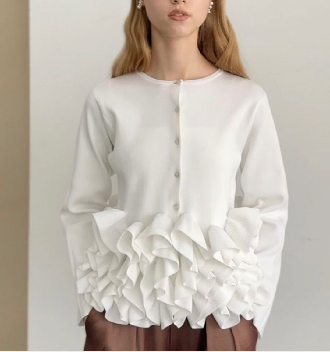 新品】スワンカーディガン ホワイト◾️ TREFLE＋1 トレフルプラスワン