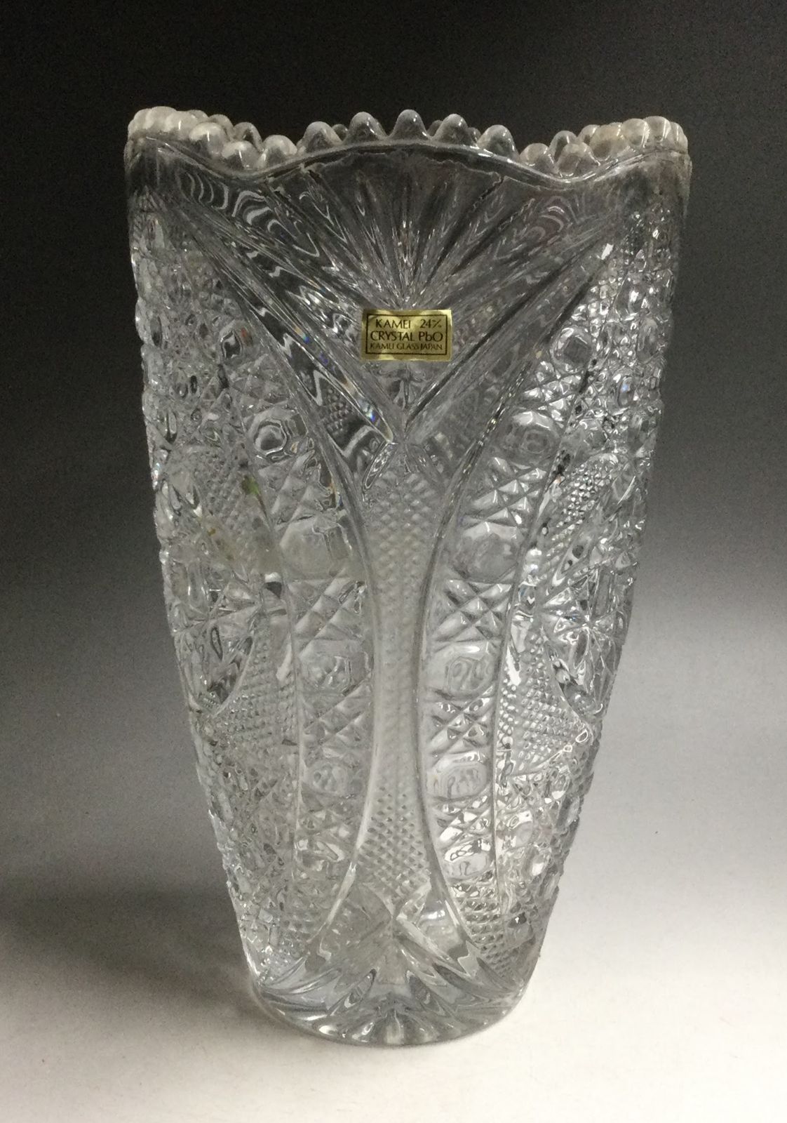 花瓶 ガラス kamei crystal カメイクリスタル フラワーベース カメイガラス インテリア 飾り 飾り物 置物 サイズ約 高さ28cm 約3.8kg t1520-F