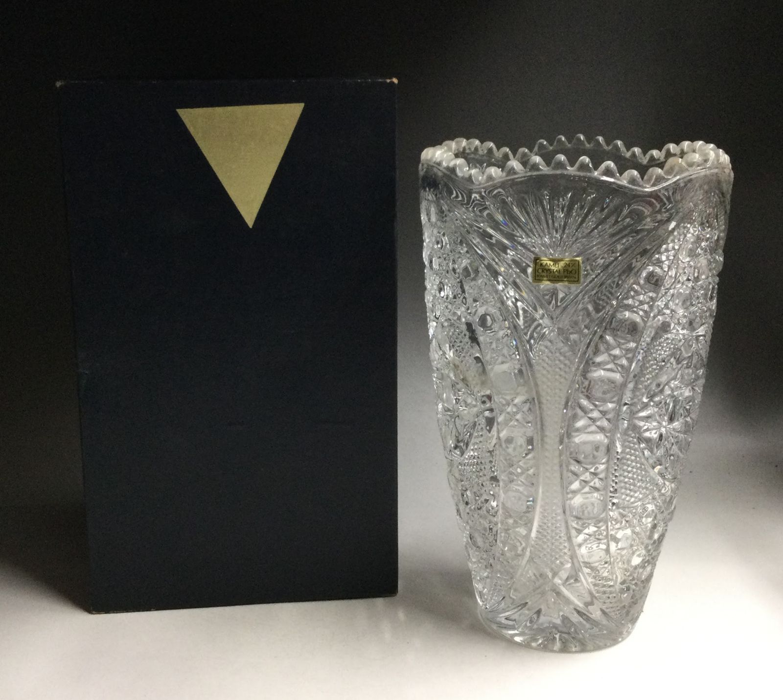 花瓶 ガラス kamei crystal カメイクリスタル フラワーベース カメイガラス インテリア 飾り 飾り物 置物 サイズ約 高さ28cm 約3.8kg t1520-F