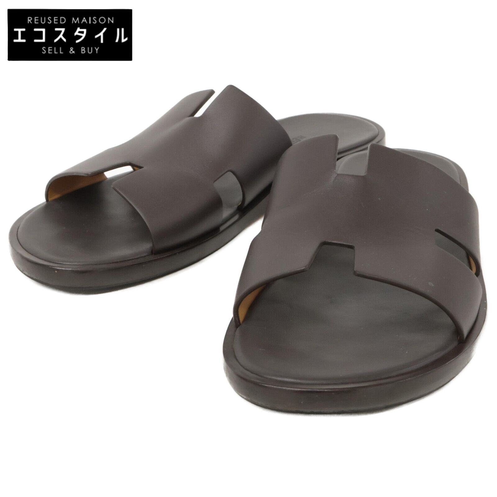 新品未使用　HERMES エルメス　イズミール　黒　42 HERMES エルメス 【美品】イズミール サンダル/ 42 - メルカリ