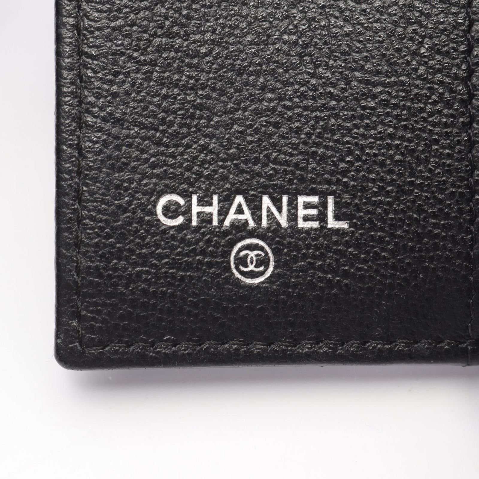 シャネル CHANEL 三つ折り財布 ハーフココ AP1173 ブラック レザー