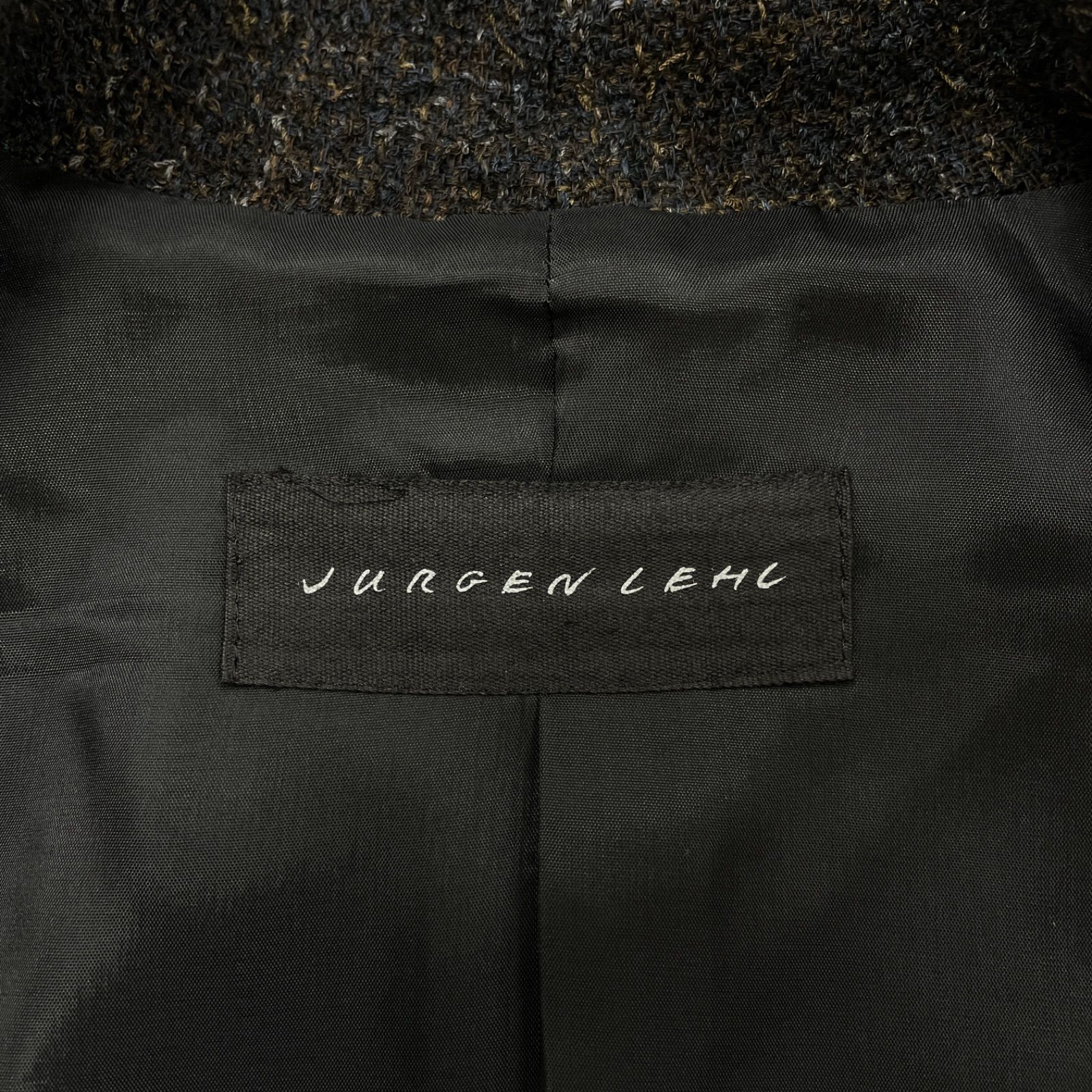 055 ヨーガンレール JURGEN LEHL ノーカラー ツイード ジャケット 銀座でヨーガンレールを買取。24AWのカスリループツイードジャケットを
