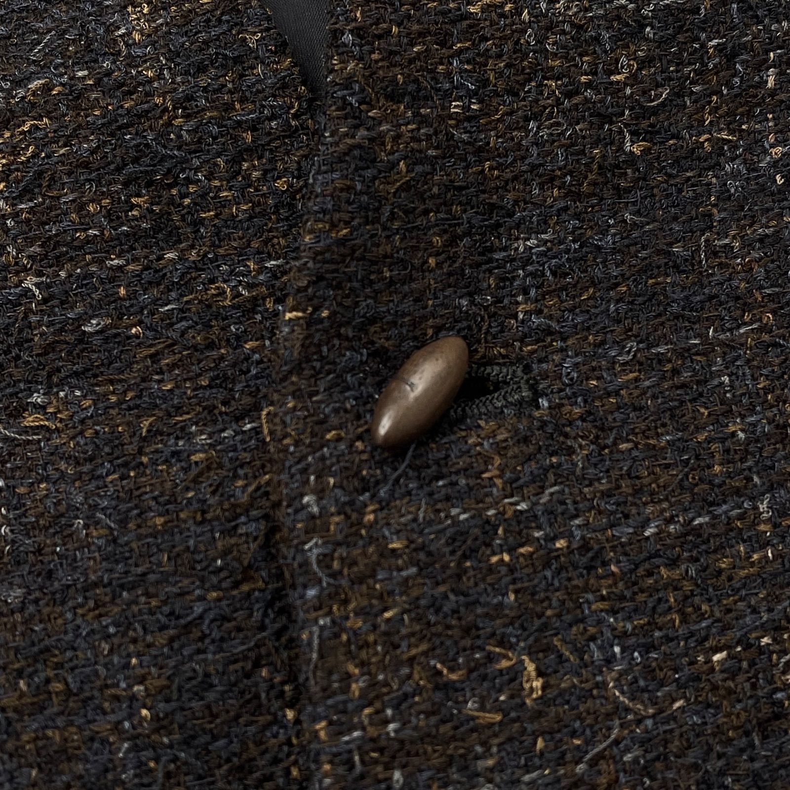 JURGEN LEHL ヨーガンレール ノーカラージャケット ツイード調 シルク