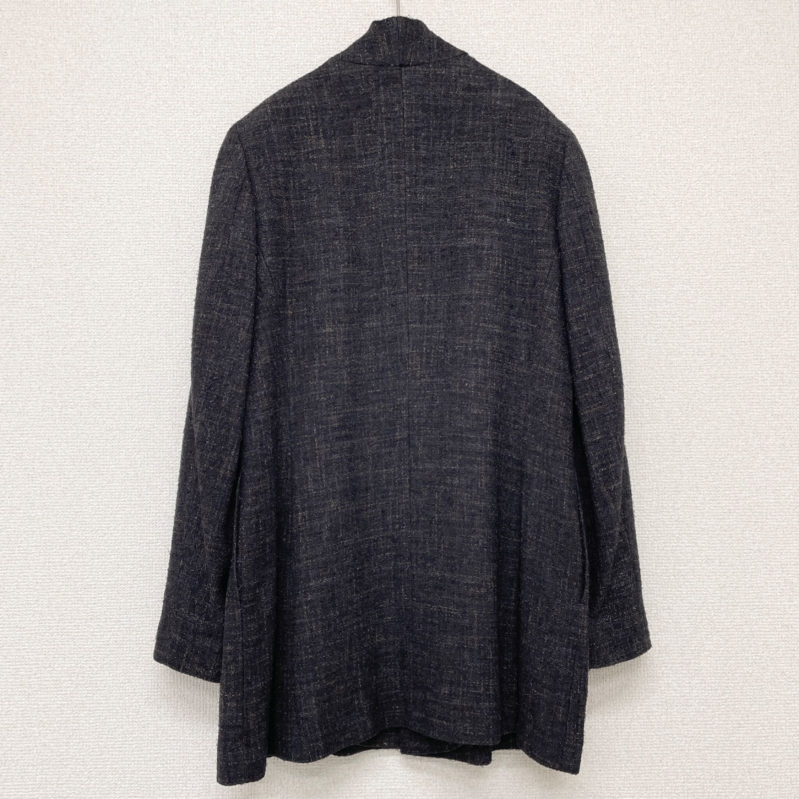 JURGEN LEHL ヨーガンレール ノーカラージャケット ツイード調 シルク