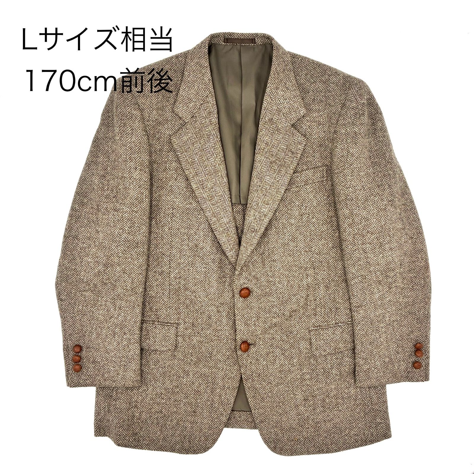 極美品 イレブンティ テーラードジャケット ヘリンボーン アルパカ モヘア M MARIO HOUSE ヘリンボーン テーラードジャケット ウール100% Lサイズ