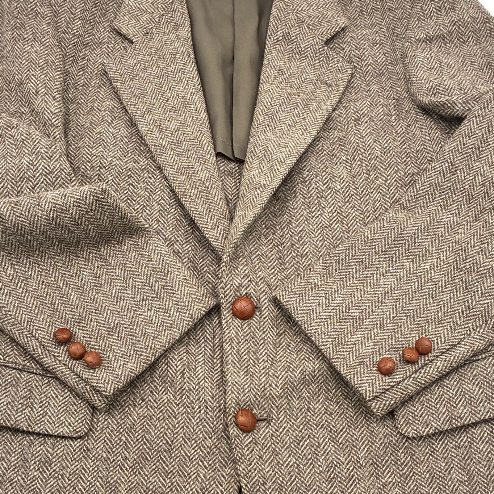 MARIO HOUSE ヘリンボーン テーラードジャケット ウール100% Lサイズ