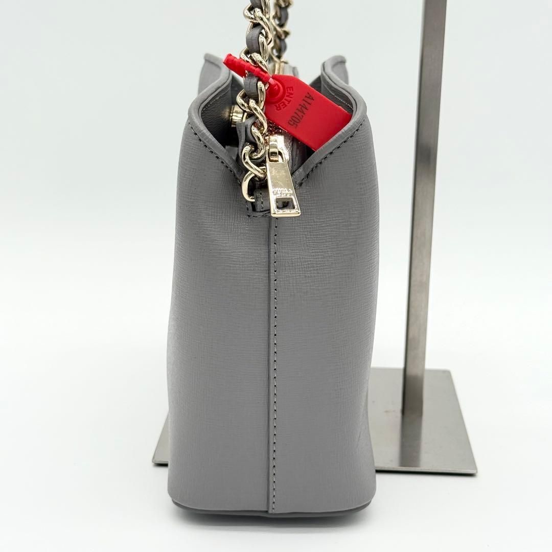 美品】FURLA ショルダーバッグ ミニバッグ 斜めがけ レザー グレー