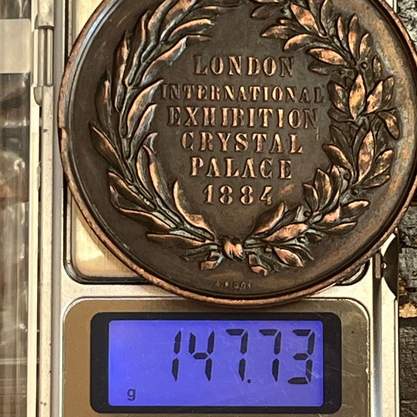 希少 1884年 イギリス ロンドン国際博覧会 クリスタルパレス記念大型