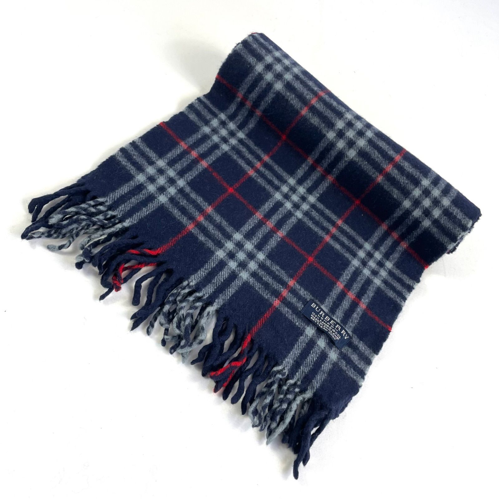 t1480 バーバリーロンドンマフラー ラムズウール100% ハウスチェック