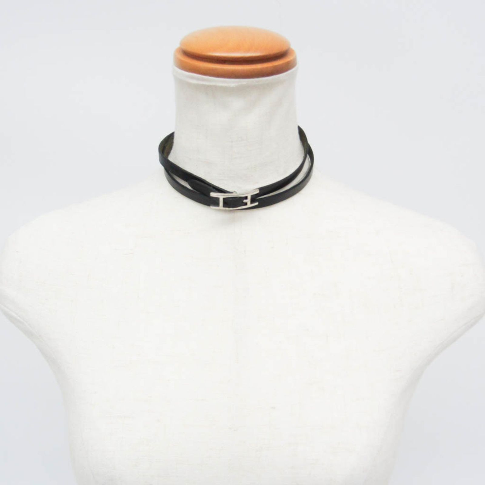 エルメス(Hermes) アピ 4連ブレスレット チョーカー レザー,メタル 