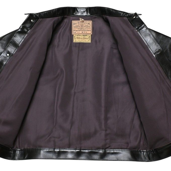 バズリクソンズ BUZZ RICKSON'S BR80665 ブラック レザー ブラウス 1st
