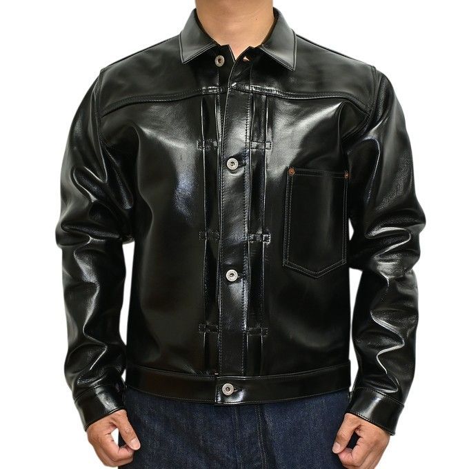 バズリクソンズ BUZZ RICKSON'S BR80665 ブラック レザー ブラウス 1st