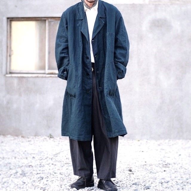 OUTIL ウティ 日本製 MANTEAU PUPILLIN インディゴリネンチェスター