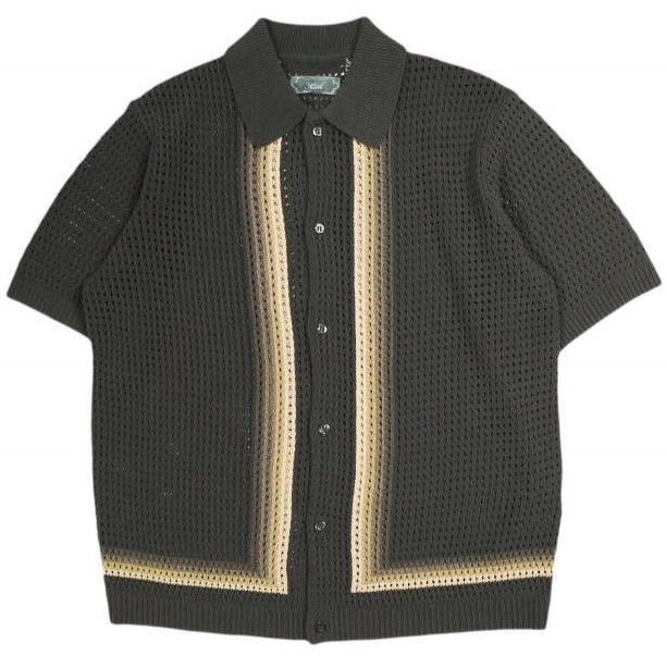 KITH NYC キスニューヨークシティ 25SS Thompson Crochet Buttondown クロシェ編みショートスリーブシャツ 25051060004220 M Kindling 半袖 メッシュ ニット トップス g23928