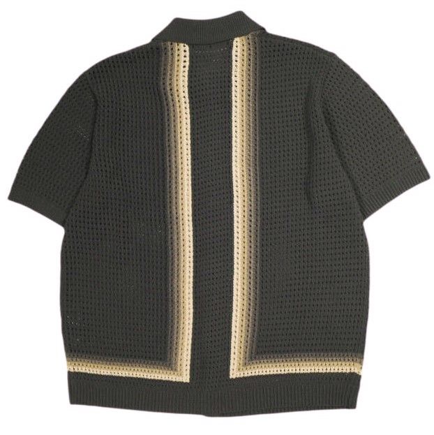 KITH NYC キスニューヨークシティ 25SS Thompson Crochet Buttondown クロシェ編みショートスリーブシャツ 25051060004220 M Kindling 半袖 メッシュ ニット トップス g23928
