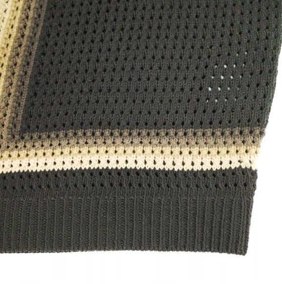 KITH NYC キスニューヨークシティ 25SS Thompson Crochet Buttondown クロシェ編みショートスリーブシャツ 25051060004220 M Kindling 半袖 メッシュ ニット トップス g23928 KARIMZIABAT_FR