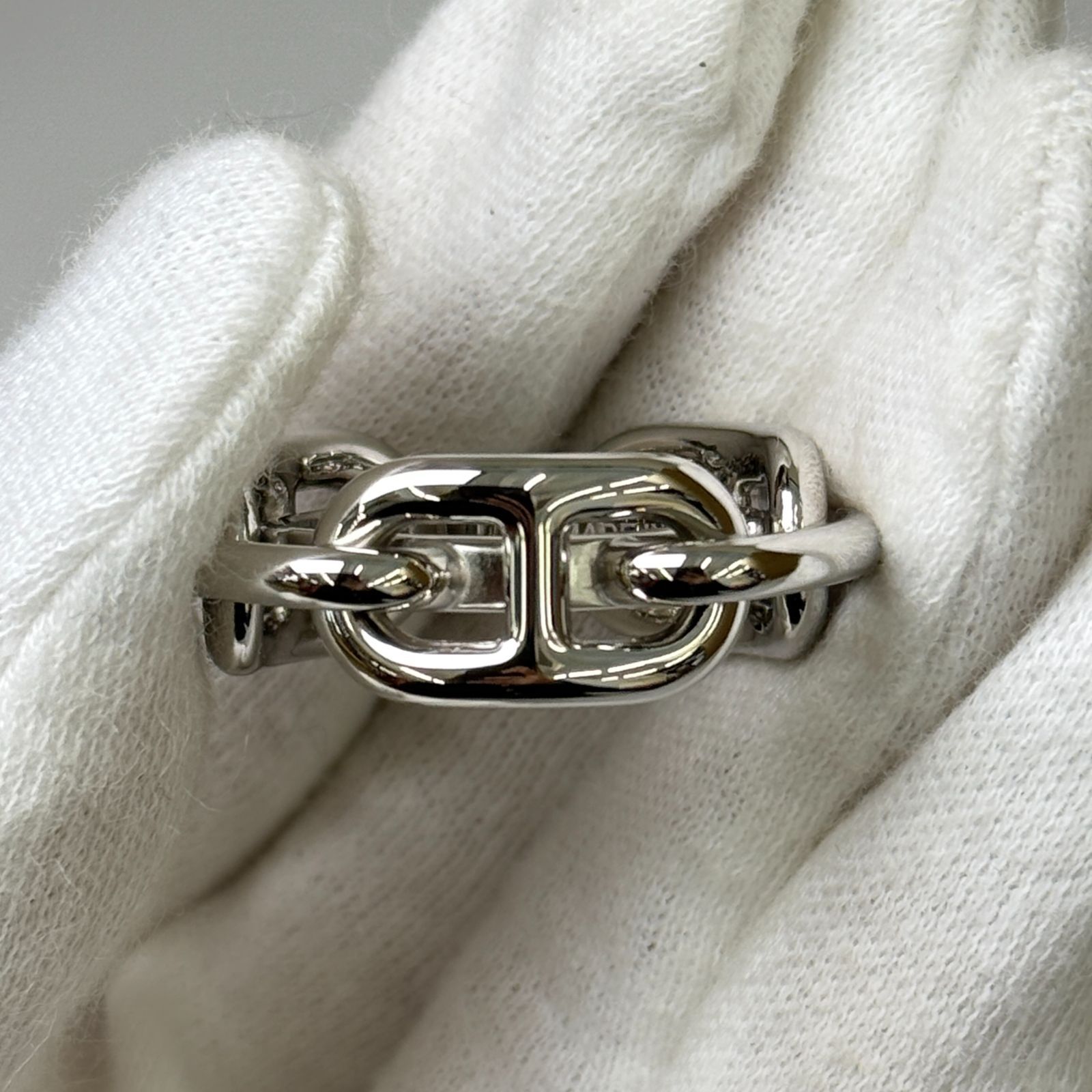 鑑定済み【 美品 】エルメス 《 レガート 》 シルバー 90 スカーフ